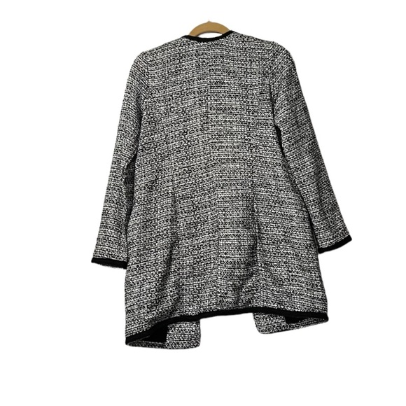 Talbots Tweed Mid Length Jacket Black and White Size XS Business Career - Picture 2 of 5